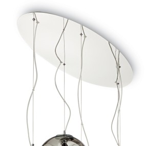 Lampadario ID-MAPA FADE SP5 E27 LED sfera vetro sfumato cromato sospensione globi multiluce moderna
