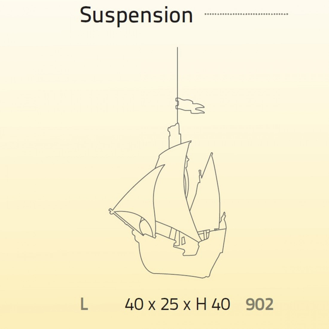 Suspension LZ-VELIERO-902-PETER PAN lustre chambres d'enfants polilux intérieur E27