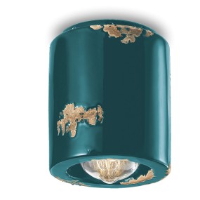 Plafoniera FE-VINTAGE RETRO C986 E27 LED ceramica artigianale lampada soffitto rustica interno