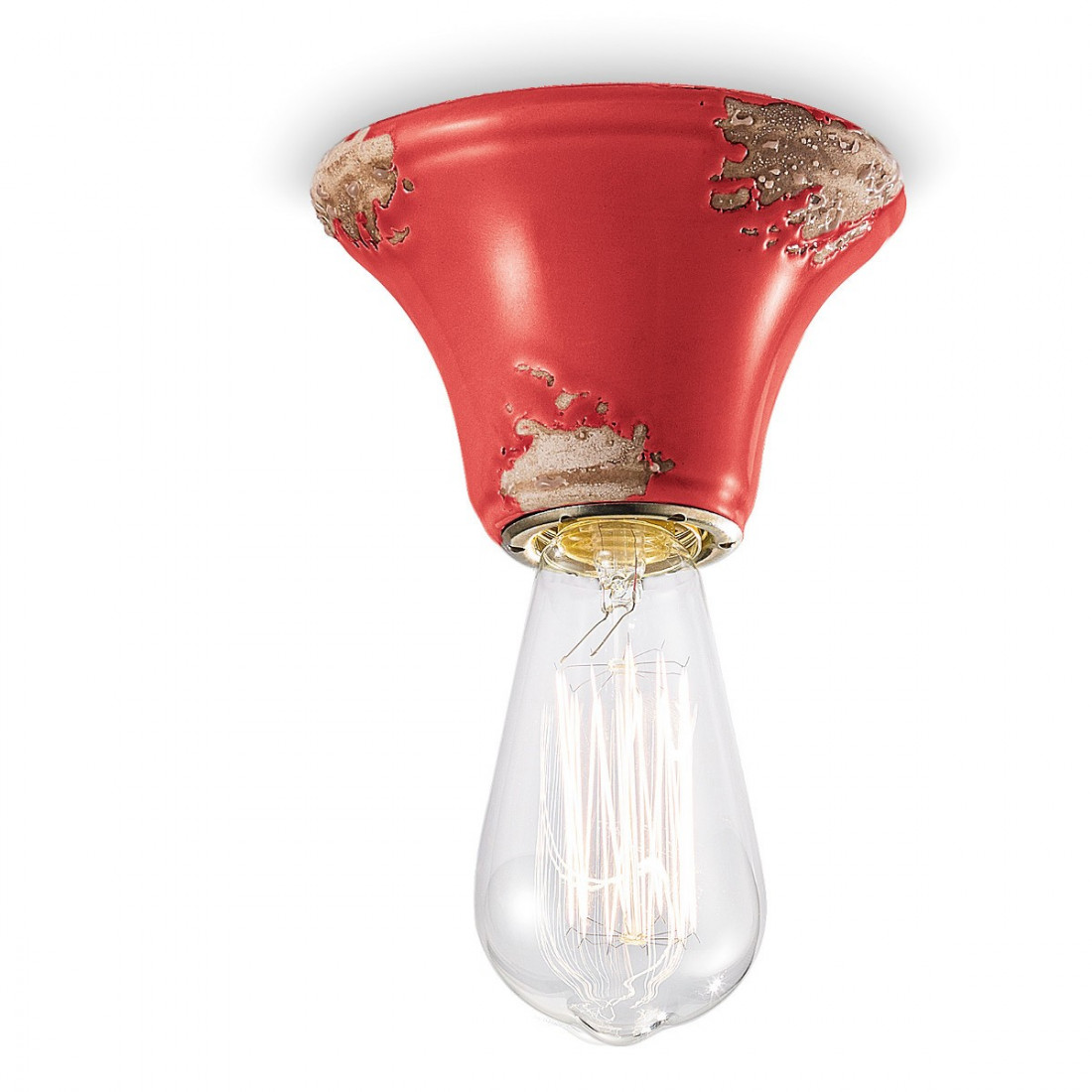 Plafoniera FE-VINTAGE RETRO C133 E14 LED ceramica artigianale lampada soffitto rustica interno