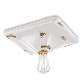 Plafoniera FE-VINTAGE RETRO C136 E27 LED ceramica artigianale lampada soffitto rustica interno