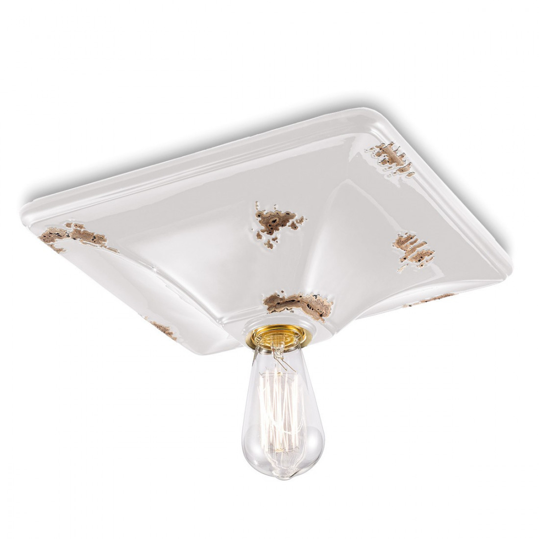 Plafoniera FE-VINTAGE RETRO C136 E27 LED ceramica artigianale lampada soffitto rustica interno