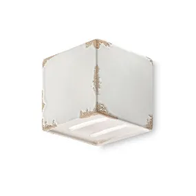Applique FE-VAGUE VINTAGE RETRO C1419 G9 LED cubo ceramica decorata artigianale lampada parete interno