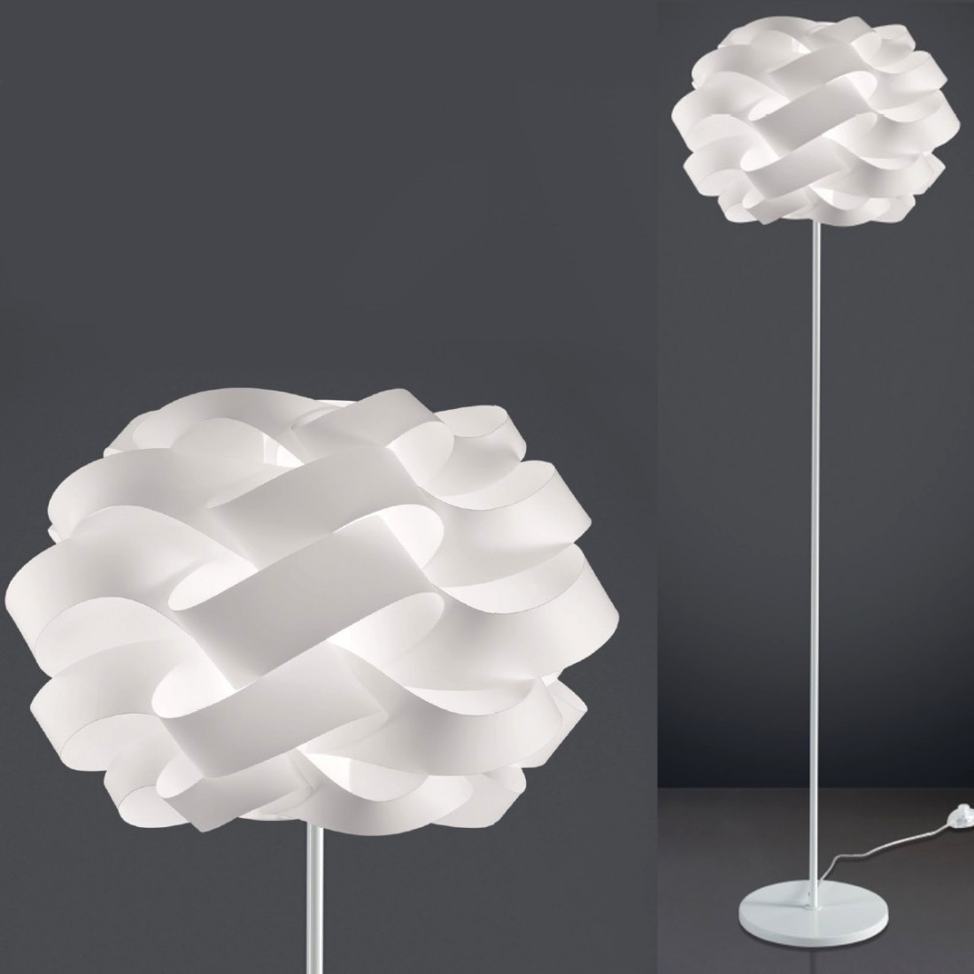 Piantana LZ-CLOUD T 170CM E27 LED polilux bianco nero oro lampada terra ultramoderna interno