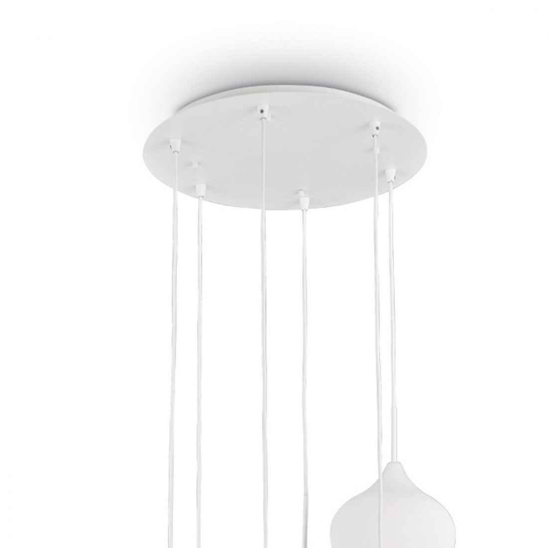 Lampadario ID-SOFT SP6 E14 vetro soffiato bianco fumè moderno sospensione interno IP20