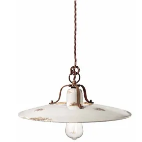 Lampadario FE-COUNTRY RETRO C1443 40CM E27 LED  ceramica artigianale treccia sospensione classica rustica interno