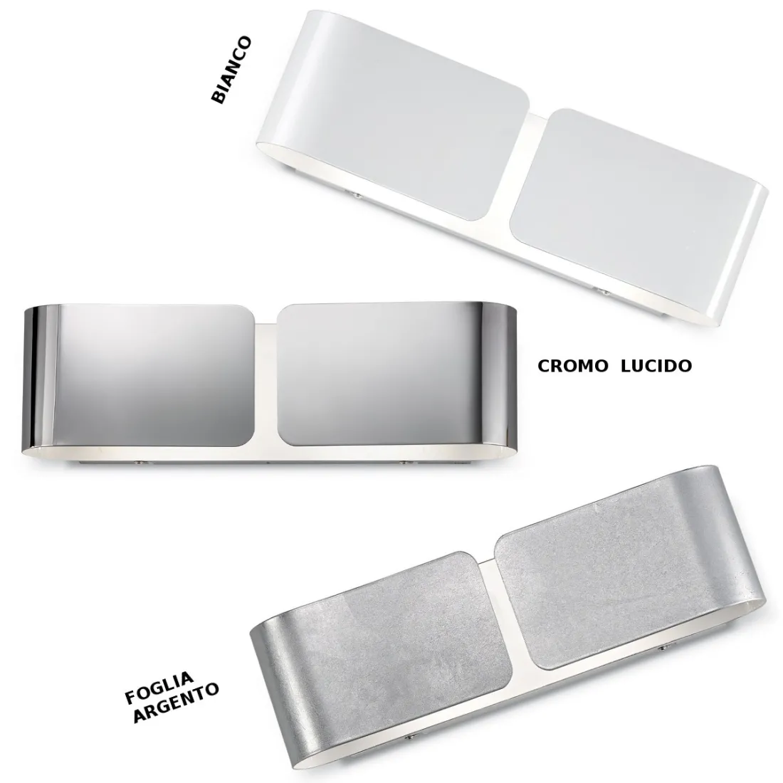 Applique ID-CLIP AP2 MINI G9 Led metallo biemissione moderno argento bianco cromo lampada parete