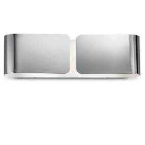 Applique murale ID-CLIP AP2 SMALL E27 LED moderne métal double émission argent blanc chrome applique murale intérieure