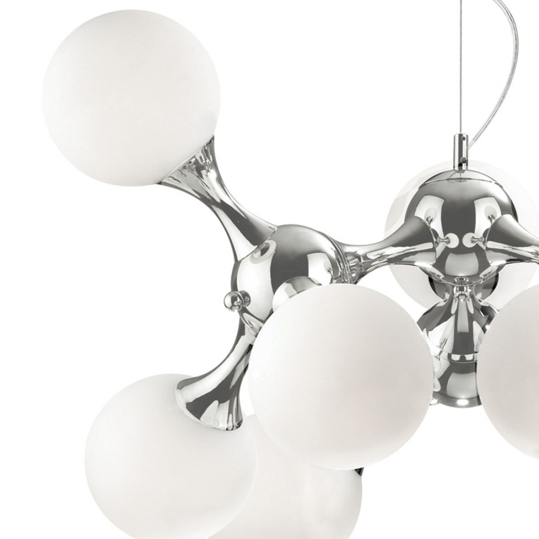 Lustre ID-NODI BIANCO SP9 E14 globes en verre lait blanc suspension multi-lumière intérieur moderne IP20