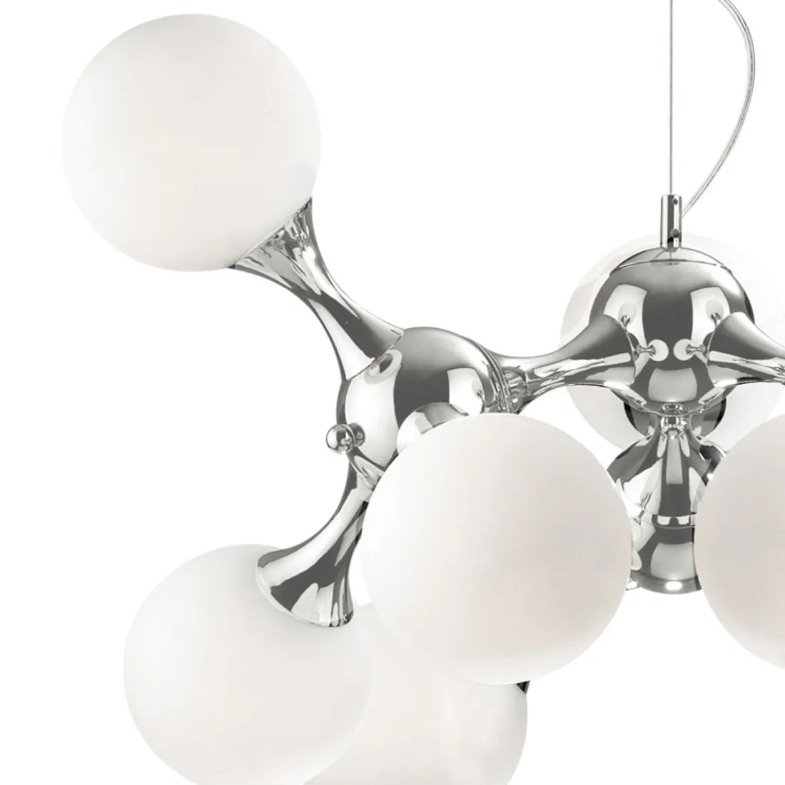 Lustre ID-NODI BIANCO SP9 E14 globes en verre lait blanc suspension multi-lumière intérieur moderne IP20