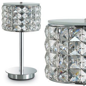 Moderner, runder, quadratischer Lampenschirm aus Kristall mit Anhängern. LED.