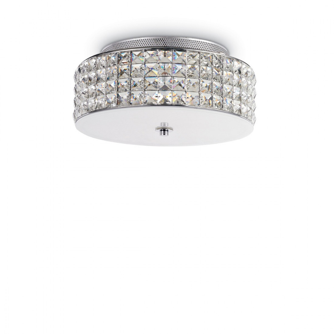 Plafoniera ID-ROMA PL4 G9 LED cristallo trasparente quadrati lampada soffitto tonda moderna interno