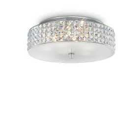 Plafoniera ID-ROMA PL6 G9 LED cristallo trasparente quadrati lampada soffitto tonda moderna interno