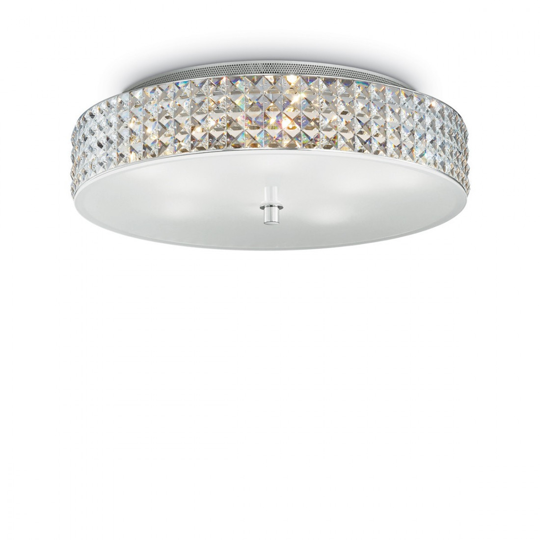 Plafoniera ID-ROMA PL9 G9 LED cristallo trasparente quadrati lampada soffitto tonda moderna interno