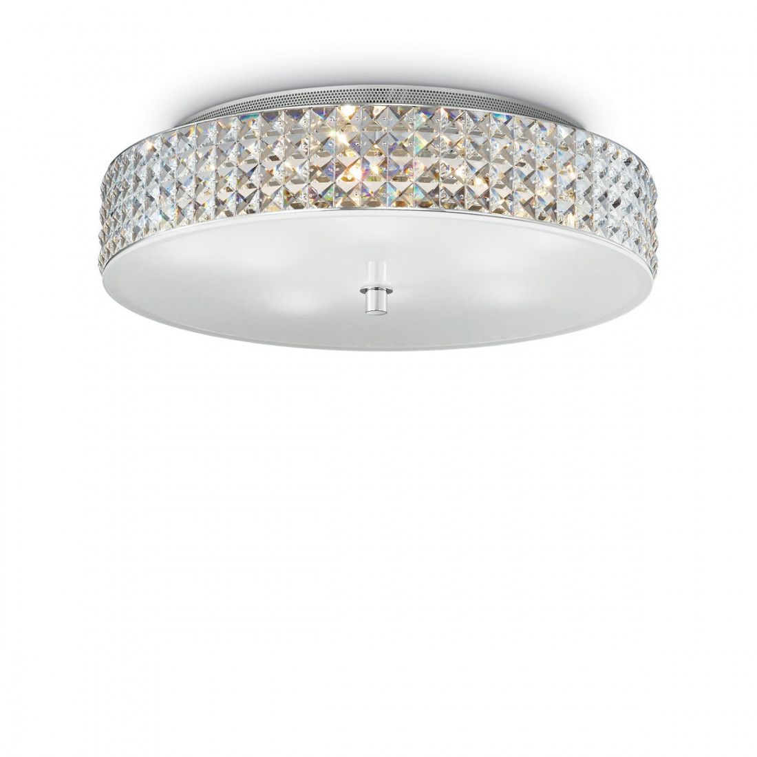Plafoniera ID-ROMA PL9 G9 LED cristallo trasparente quadrati lampada soffitto tonda moderna interno