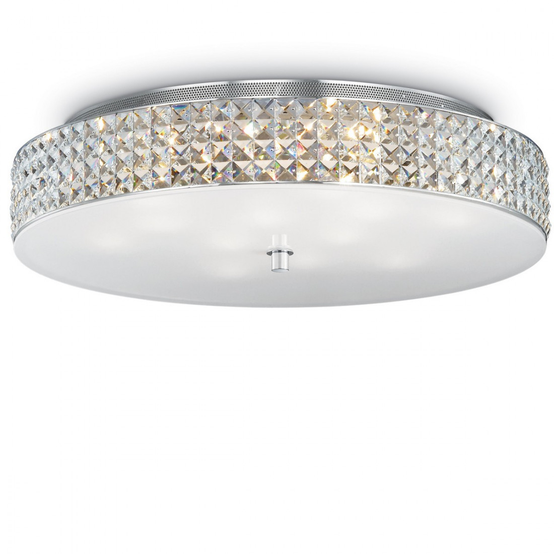 Plafoniera ID-ROMA PL12 G9 LED cristallo trasparente quadrati lampada soffitto tonda moderna interno