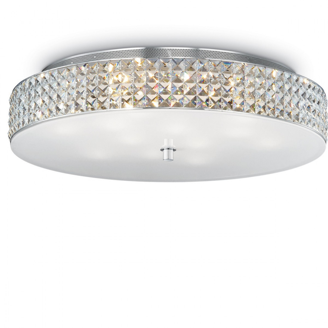 Plafoniera ID-ROMA PL12 G9 LED cristallo trasparente quadrati lampada soffitto tonda moderna interno