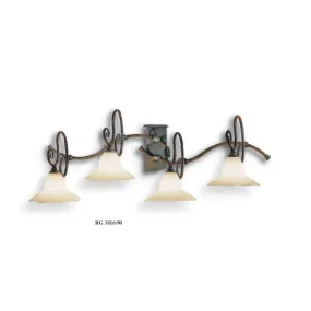Applique FA-COUNTRY-LINE E14 LED 4 luci classico metallo vetro lampada parete interno
