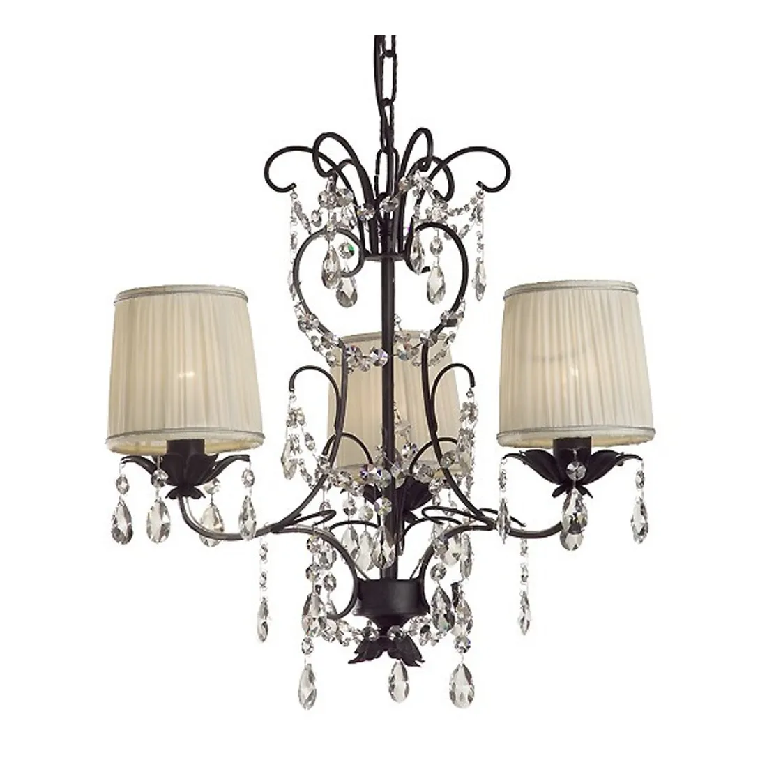 Lustre FM-LYRA 3940 3 lumières abat-jour en cristal de fer forgé classique à l'intérieur E14 IP20