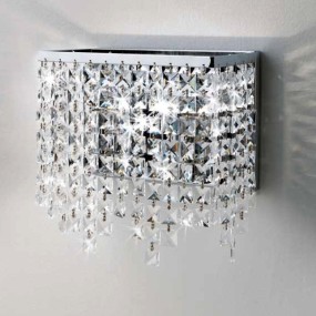 Appliques Illuminando MESSICO AP 2 E27 LED lampada parete cristallo quadrati moderno classico interno