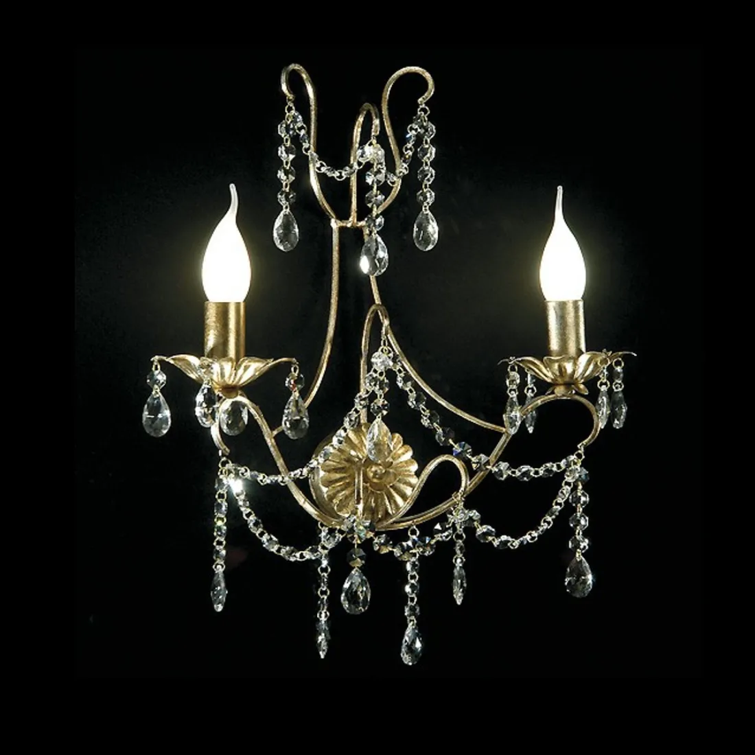 FM-IRIDE 6980 E14 Applique murale à LED en fer forgé Florentine craft lampe classique en cristal