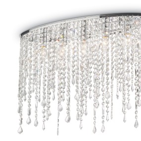 Plafoniera moderno Ideal Lux RAIN PL5 008455 E14 LED metallo cristallo lampada soffitto