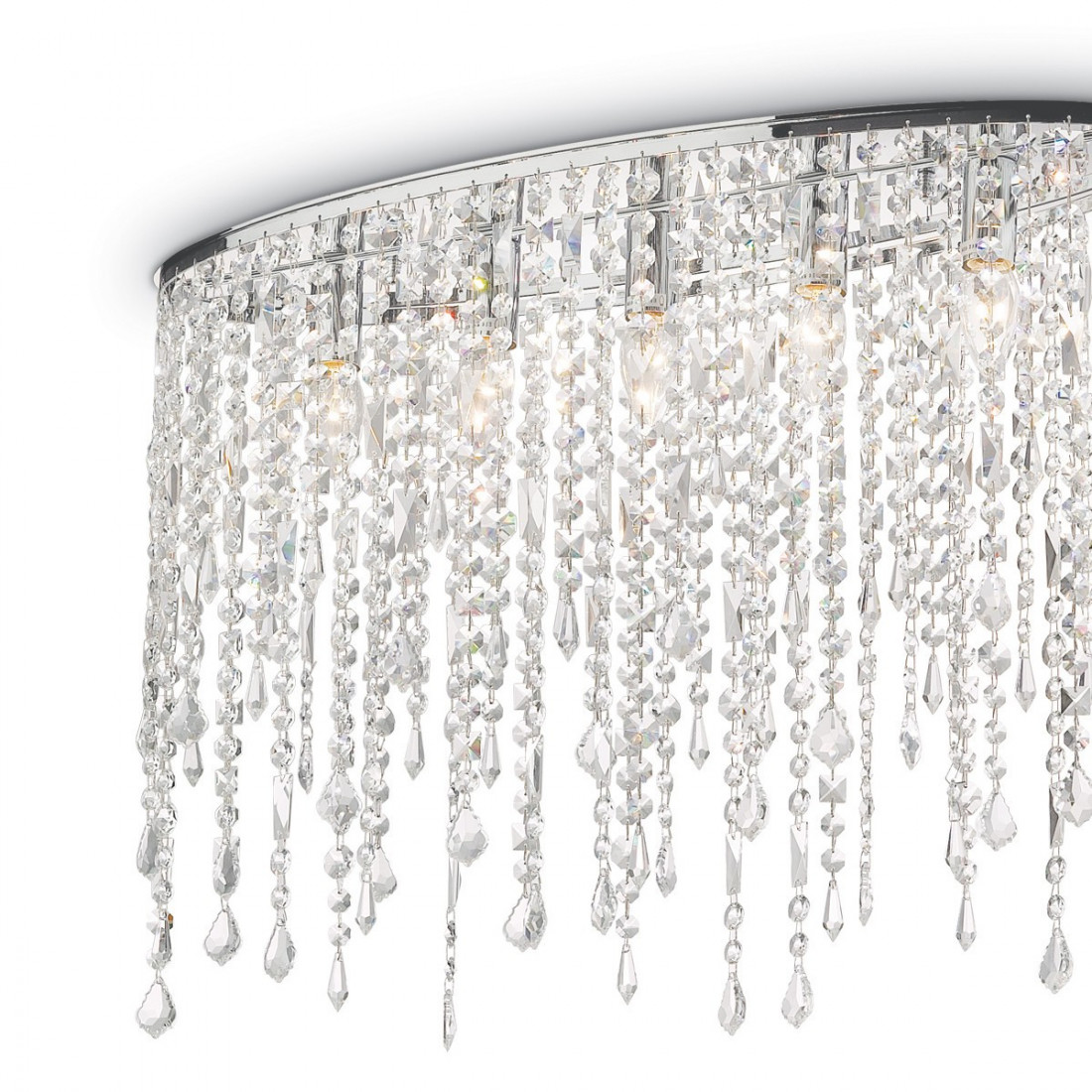 Plafoniera ID-RAIN CLEAR PL5 cristallo trasparente lampada soffitto moderno interno IP20