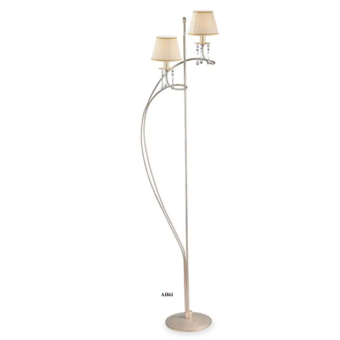 Piantana FA-ATHENE AH61 E14 LED metallo paralumi stoffa lampada terra classica elegante interno