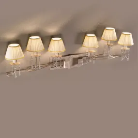 Applique FA-ATHENE AH34 E14 LED 6 luci metallo paralumi stoffa lampada parete classica elegante interno