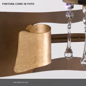 Piantana FA-ATHENE AH60 E27 LED 188CM metallo paralume stoffa pieghe gocce cristallo lampada terra classica elegante interno