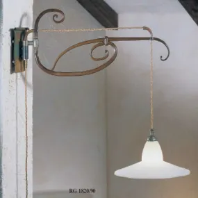 FA-COUNTRY LINE E27 applique murale moyenne classique LED lampe en verre métal paroi intérieure