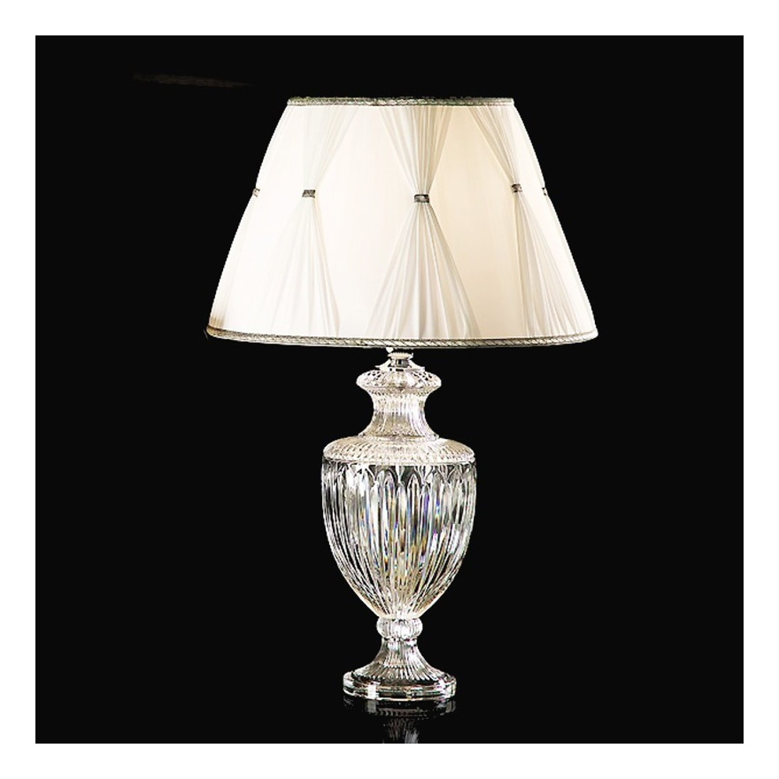 Abat-jour FM-CHARLOTTE 1001 H70 E27 LED cristal verre lampe abat-jour cône empire soie interne