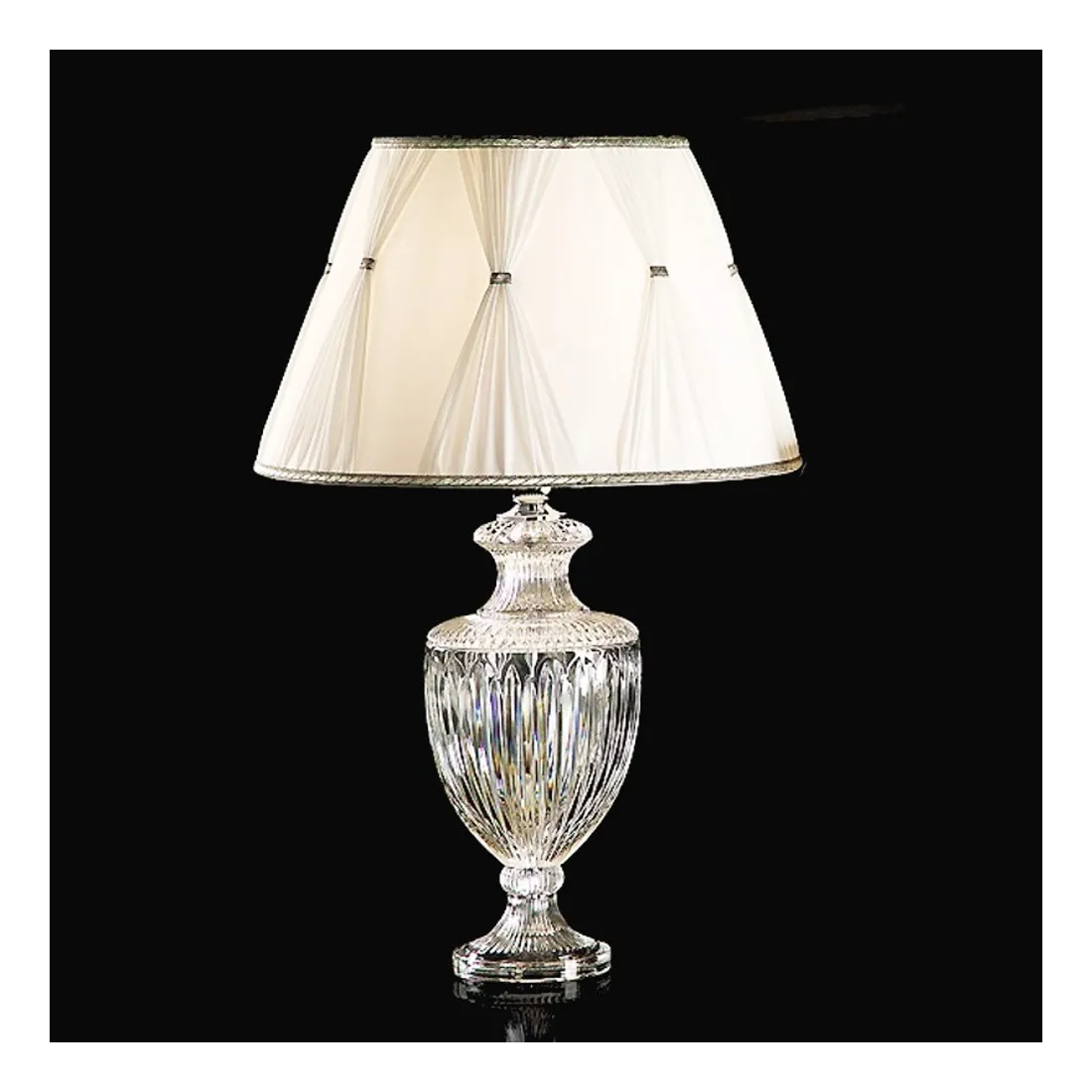 Abat-jour FM-CHARLOTTE 1001 H70 E27 LED cristal verre lampe abat-jour cône empire soie interne