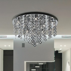 Plafoniera Illuminando GALASSIA G G9 LED 12 luci lampada soffitto cristalli quadrati trasparenti moderna interno