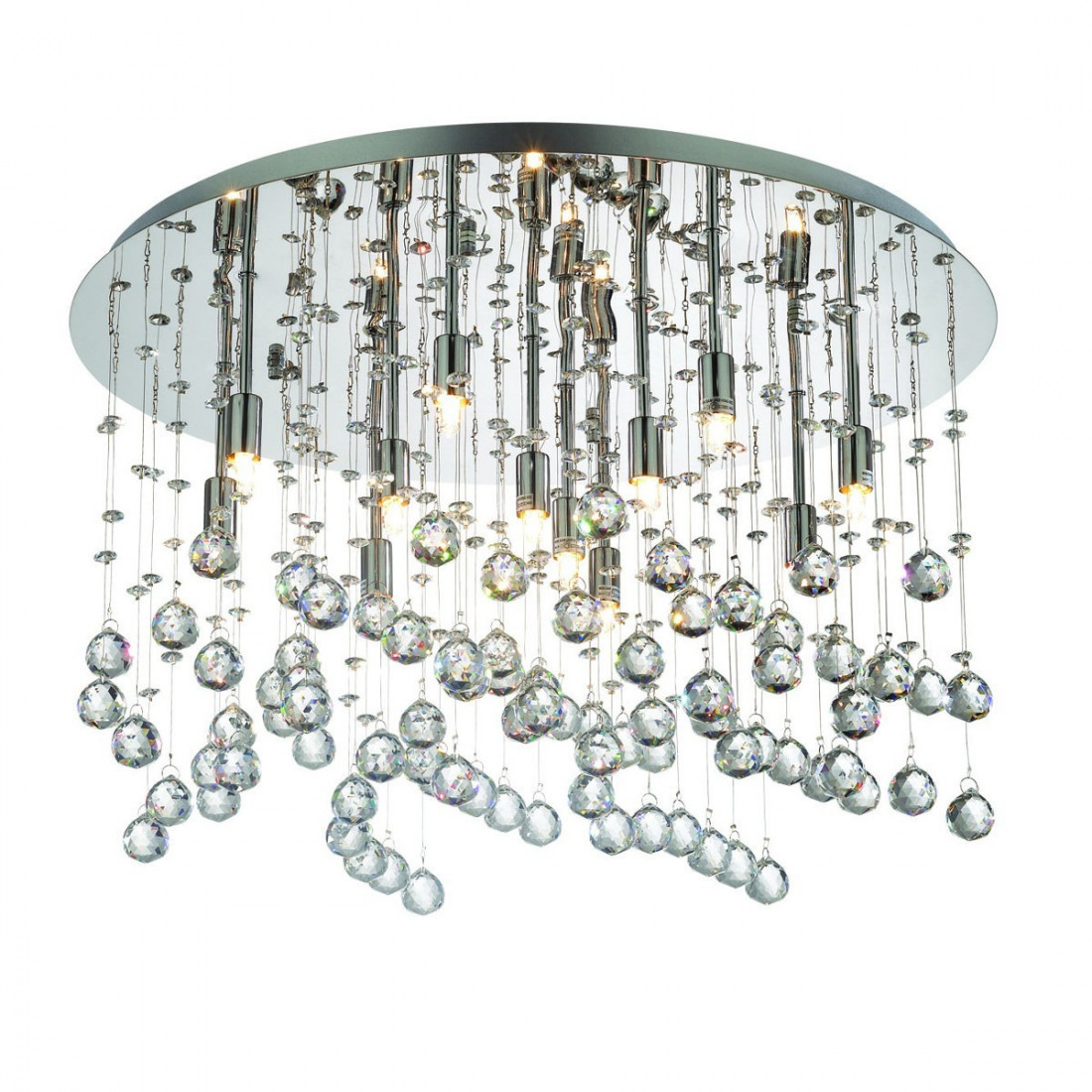 Plafoniera ID-MOONLIGHT 077802 PL12 luci 480W moderna sfere cristallo lampada soffitto G9