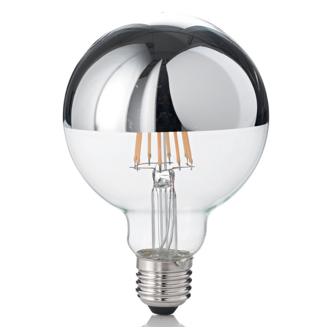 Lampadina ID-CLASSIC E27 8W 520LM 9.5cm globo cromo luce calda interno