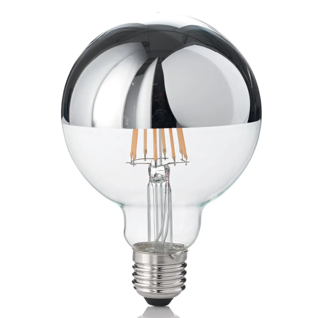 Lampadina ID-CLASSIC E27 8W 520LM 9.5cm globo cromo luce calda interno