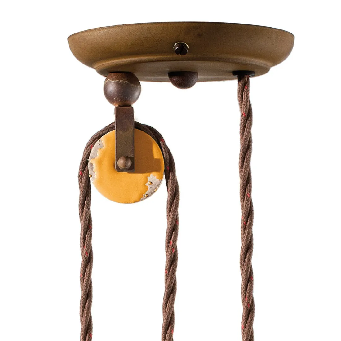 Saliscendi FE-COUNTRY C1446 E27 LED 40CM ceramica invecchiata retrò vintage lampadario classico rustico interno