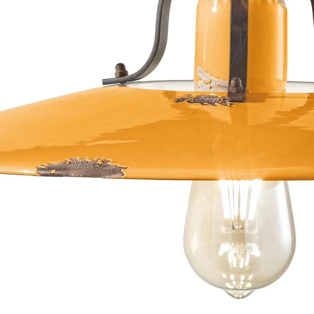 Saliscendi FE-COUNTRY C1446 E27 LED 40CM ceramica invecchiata retrò vintage lampadario classico rustico interno