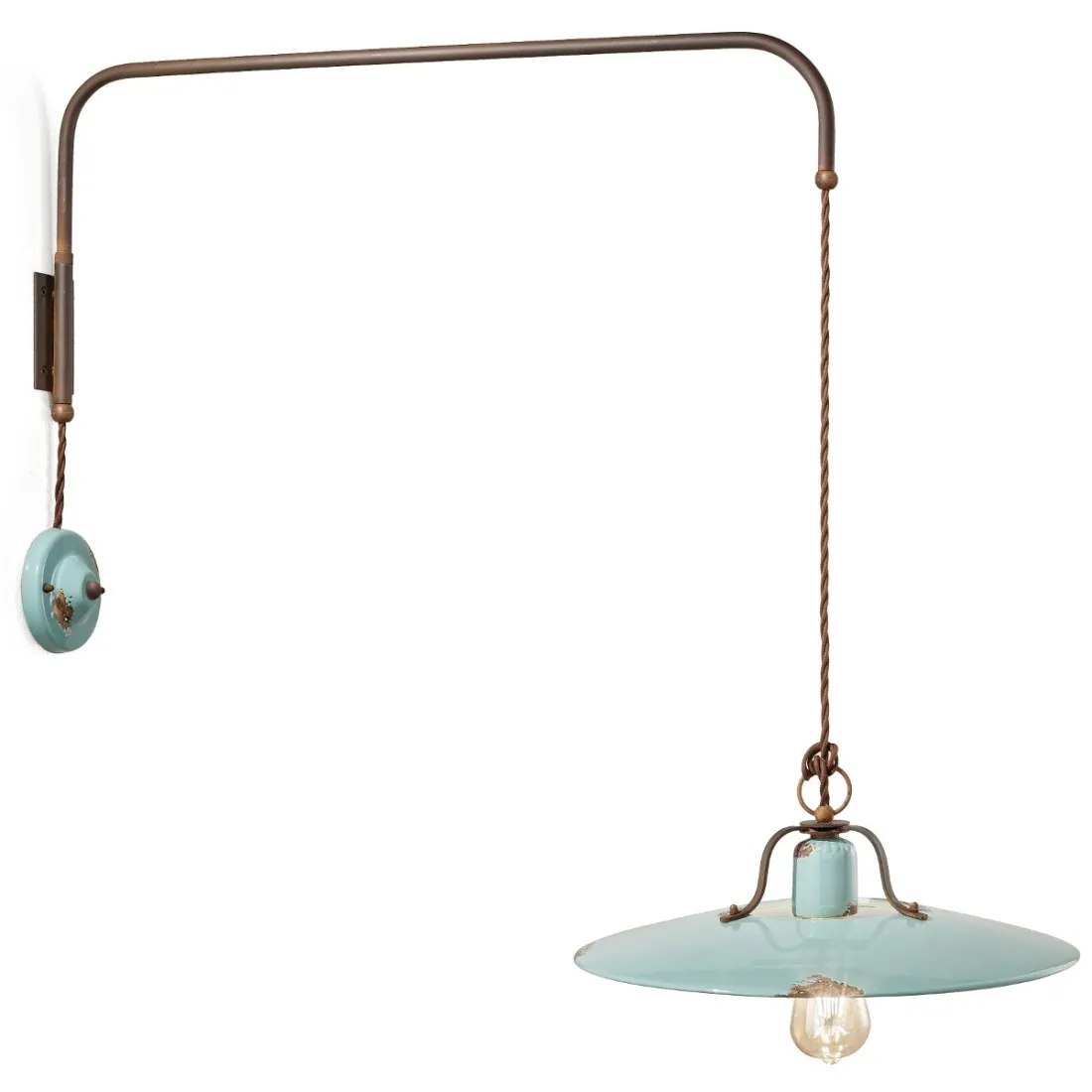 Braccio FE-COUNTRY RETRO' C1447 E27 LED 40CM ceramica invecchiata retrò vintage applique classica rustica interno