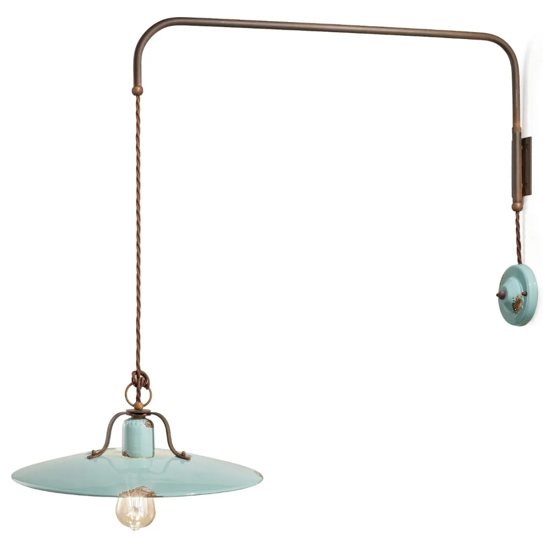 Braccio FE-COUNTRY RETRO' C1447 E27 LED 40CM ceramica invecchiata retrò vintage applique classica rustica interno
