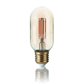 Pack ampoule ID-VINTAGE E27 4W LED 300LM 2200°K verre ambré arrondi cylindre rétro lumière très chaleureuse à l'intérieur