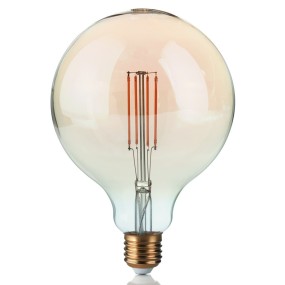Ampoule ID-VINTAGE E27 GLOBO 4W LED 300LM 2200°K 12cm verre ambré lumière très chaude à l'intérieur