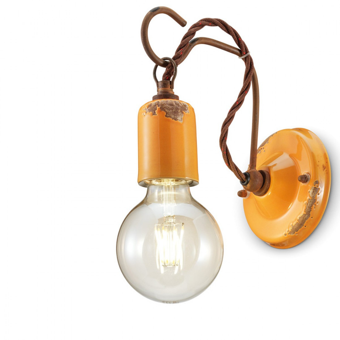 Applique FE-VINTAGE C665 E27 LED IP20 ceramica rustica artigianale classica lampada parete retrò interno