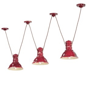 Suspension FE-INDUSTRIAL C1692 E27 LED rétro tresse en céramique dôme fait main lumière intérieur rustique classique