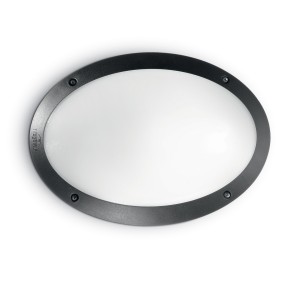 Applique ID-MADDI 1 AP1 E27 LED IP66 resina bianco nero lampada parete ovale esterno