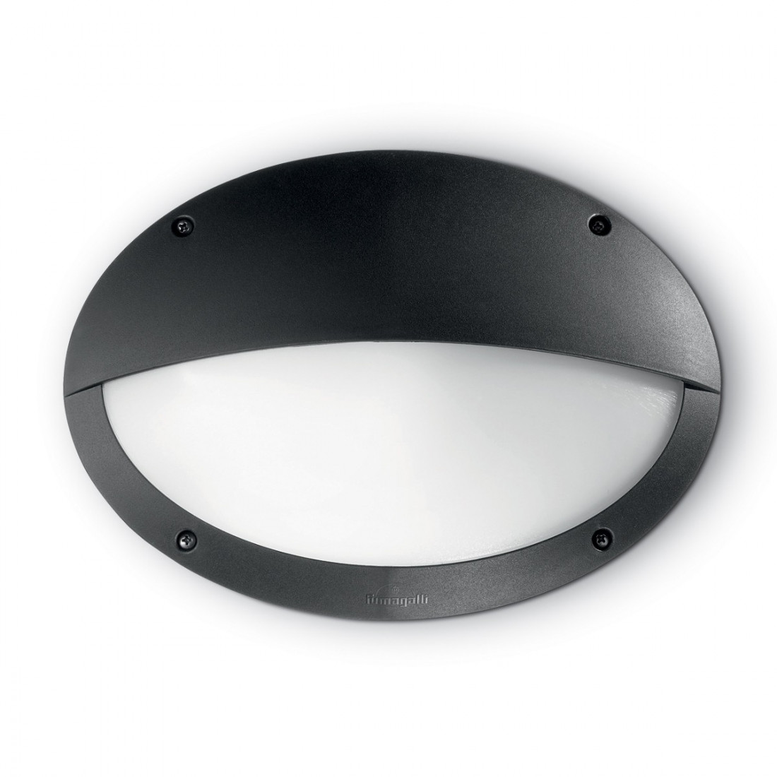 Applique ID-MADDI 2 AP1 E27 LED IP66 resina bianco nero lampada parete ovale tettino esterno