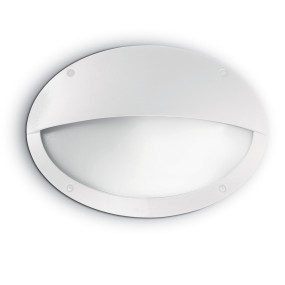 Applique ID-MADDI 2 AP1 E27 LED IP66 resina bianco nero lampada parete ovale tettino esterno