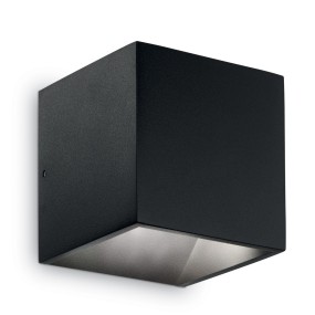 Applique ID-RUBIK AP1 6W LED 570LM IP44 alluminio cubo antracite bianco nero biemissione lampada parete esterno moderna