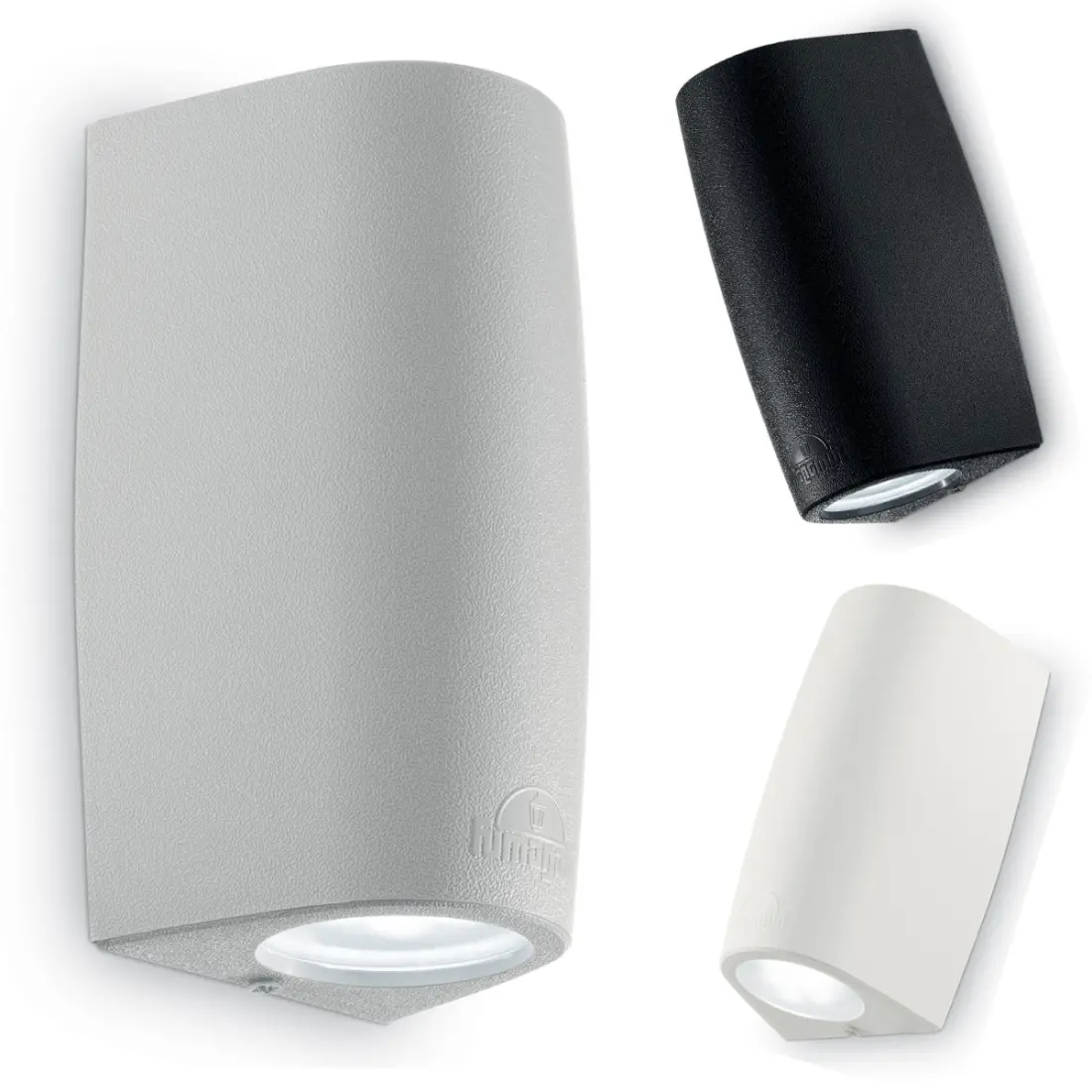 Applique ID-KEOPE AP2 SMALL GU10 LED IP55 resina bianco grigio nero lampada parete biemissione moderna esterno